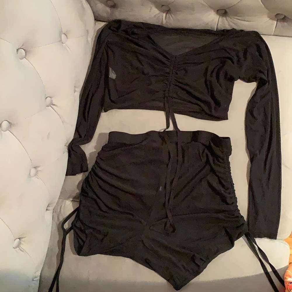 Mesh twopiece bathing suit cover up